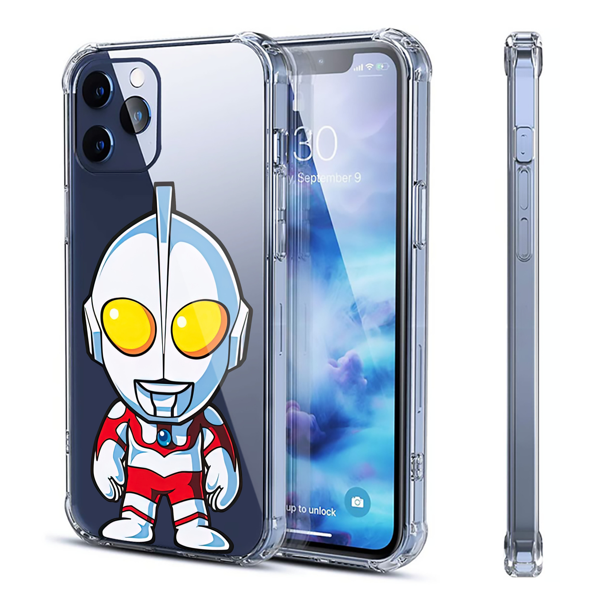 （画像用） ウルトラマン Ultraman 【iPhone 12シリーズ対応】透明スマホケース（クリアソフトケース）